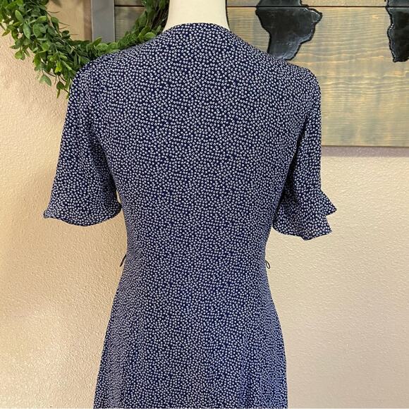 Lulus Flirty Frolic Navy Blue Print Button-Up Midi Dress - Picture 6 of 11